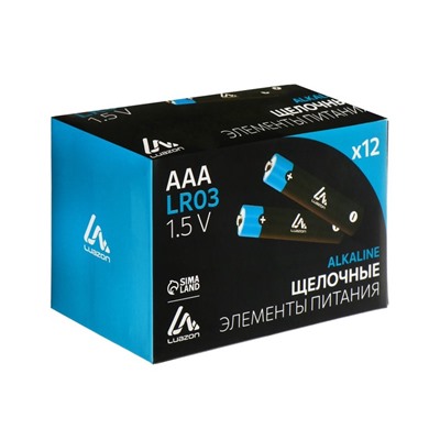 Батарейка алкалиновая (щелочная) Luazon, 6LR61, 9V, крона, блистер, 1 шт