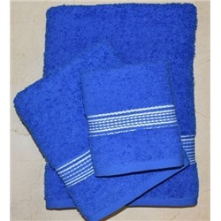 Набор махровых полотенец "Трио"-синий 3 шт (40*70 см, 50*90 см,70*130 см) в индив. упак. хлопок 100%