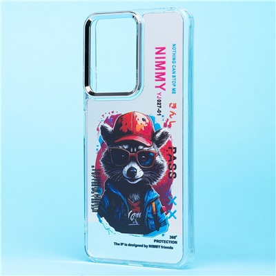Чехол-накладка - PC092 для "Xiaomi Redmi 13C 4G/Poco C65" (енот) (transparent)
