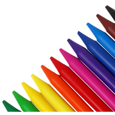 Мелки пластиковые 12 цветов, Carioca "Plastello", яркие цвета, экономичный расход, не пачкаются, круглые, в конверте