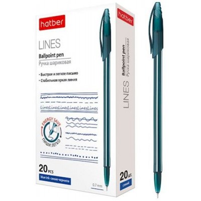 Ручка шариковая масляная Lines синяя 0.7мм (064509) Хатбер