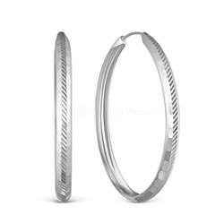 Серьги-конго из серебра родированные - диаметр 4 см 925 пробы шс4-4,0р
