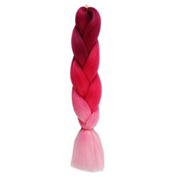 ZUMBA Канекалон трёхцветный, гофрированный, 60 см, 100 гр, цвет сливовый/светло-розовый/розовый(#CY25)