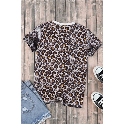 Leopard Mix Animal Print Bleached T Shirt