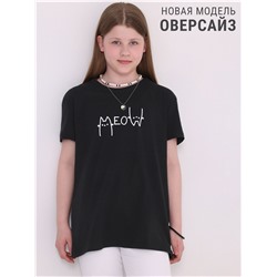 футболка 1ДДФК4512001; черный / Коты мяукают