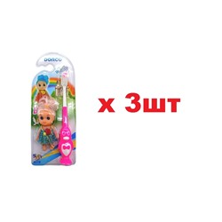 Dorco набор №532  детская зубная щетка с игрушкой Куклой 3шт