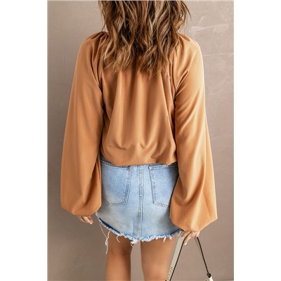 Lantern Sleeve Loose Blouse