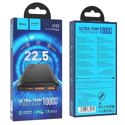 Внешний аккумулятор Hoco J101 PD QC 10000mAh Micro USB/USB*2/USB Type-C (black)