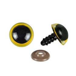 Глазки винтовые круглые полупрозрачные 12мм 20шт (желтый) (О2)