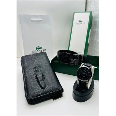 Подарочный набор для мужчины ремень, кошелек, часы + коробка #21214683