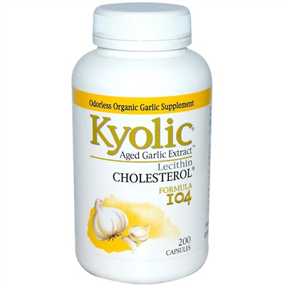 Kyolic, Aged Garlic Extract, выдержанный экстракт чеснока с лецитином, 200 капсул