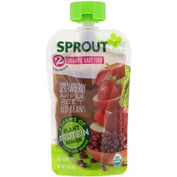 Sprout Organic, Детское питание, этап 2, клубника, яблоко, свекла и красная фасоль, 99 г