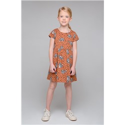 Платье для девочки Crockid КР 5644 светло-коричневый, еноты к357