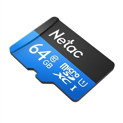 Карта флэш-памяти MicroSD 64 Гб Netac P500  Standard  UHS-I (90 Mb/s) без адаптера (Class 1class 10)