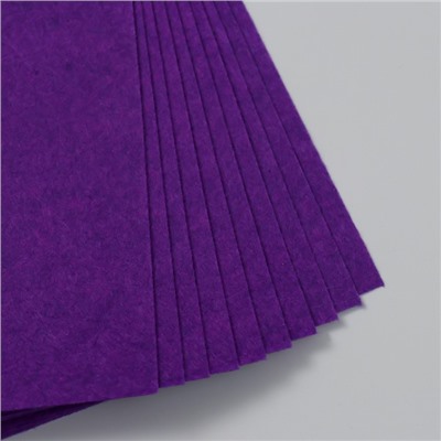 Фетр жесткий 1 мм "Тёмный фиолет" набор 10 листов формат А4