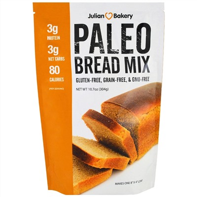 Julian Bakery, Палео-микс для выпечки хлеба, 304 г (10,7 унции)