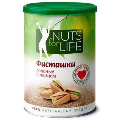 Фисташки соленые с перцем Nuts for life, 100 г