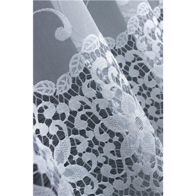 Метраж,
                                                                                        арт.  318800/280, класс ЛЮКС, с эффектом аппликации (вышивки), цвет белоснежный, сложная фактура плетения.