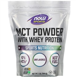 Now Foods, Sports, MCT Powder with Whey Protein, Unflavored, 1 lb (454 g)