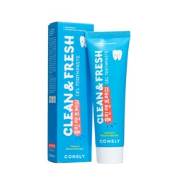 Гелевая зубная паста Consly Clean&Fresh с кальцием и натуральной морской солью, 105 гр