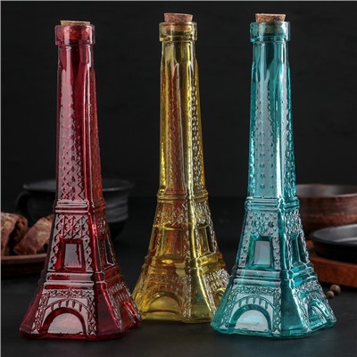 Бутыль стеклянная для масла Доляна «Париж», 250 мл, h=24 см, цвет МИКС