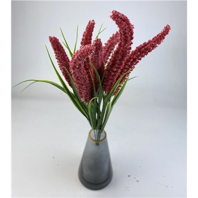Декоративное растение Пырей, цвет красный, 50 см, 7 голов