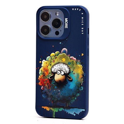 Чехол-накладка - SC335 для "Apple iPhone 13 Pro"  (овечка) (dark blue) (227062)