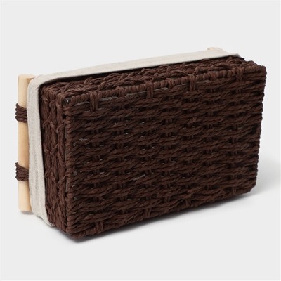 Набор корзин для хранения с ручками LaDо́m, ручное плетение, 2 шт: 26×15×10 см, 31×20×12 см, цвет коричневый
