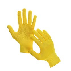 Перчатки рабочие, х/б, с нейлоновой нитью, с ПВХ точками, размер 9, жёлтые, Greengo