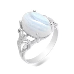 Кольцо из серебра агат голубой, СПН4050