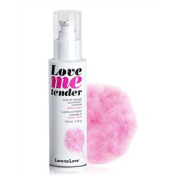 Съедобное согревающее массажное масло Love Me Tender Cotton Candy с ароматом сладкой ваты - 100 мл.