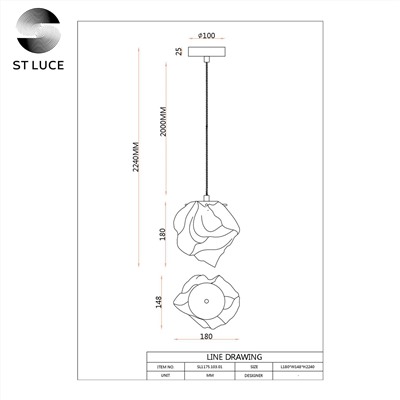 SL1175.303.01 Подвес ST-Luce латунь/янтарный E14 1*40W