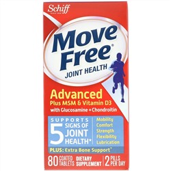 Schiff, Улучшенный Комплекс Шиффа для Свободного Движения плюс MSM & Витамин Д3  для Здоровья Суставов,  80 Таблеток